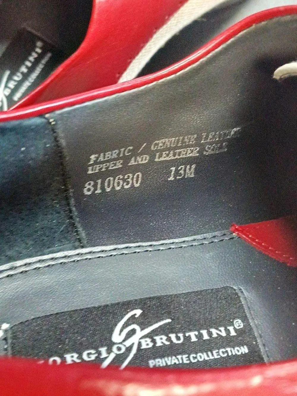 Giorgio Brutini Red and Cream Two-Tone Leather & Fabric‎ Oxfords